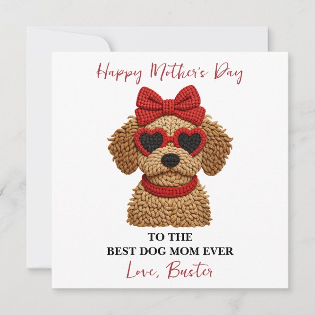 Personalized Dog Name – Happy Mother’s Day  Card (Front)