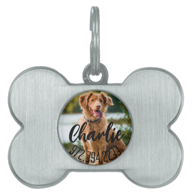 Personalized Dog Name & Phone Number Pet ID Tag (Front)