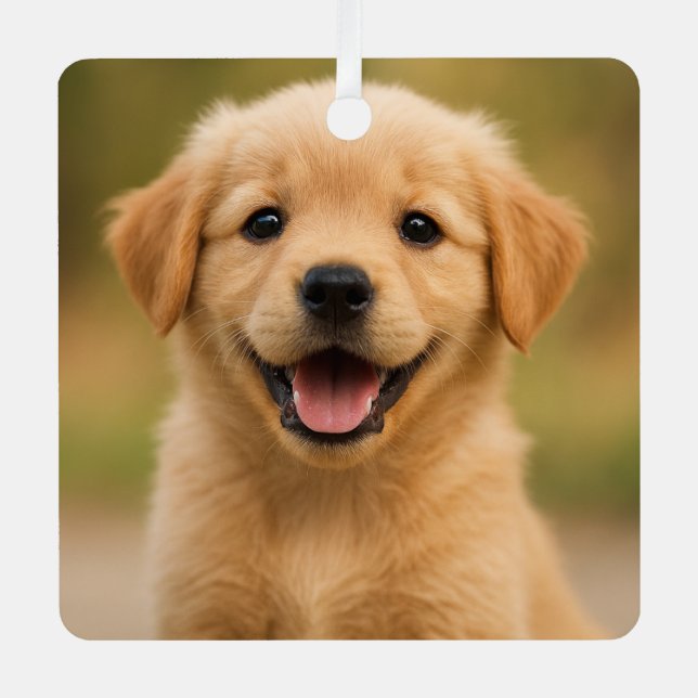 Personalized Dog Photo Christmas Ceramic Metal Tree Decoration (Front)