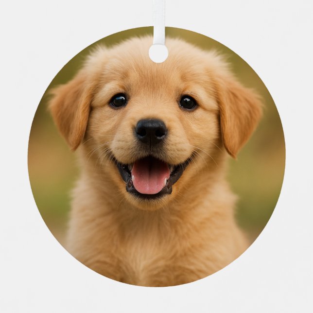 Personalized Dog Photo Christmas Ceramic Metal Tree Decoration (Front)