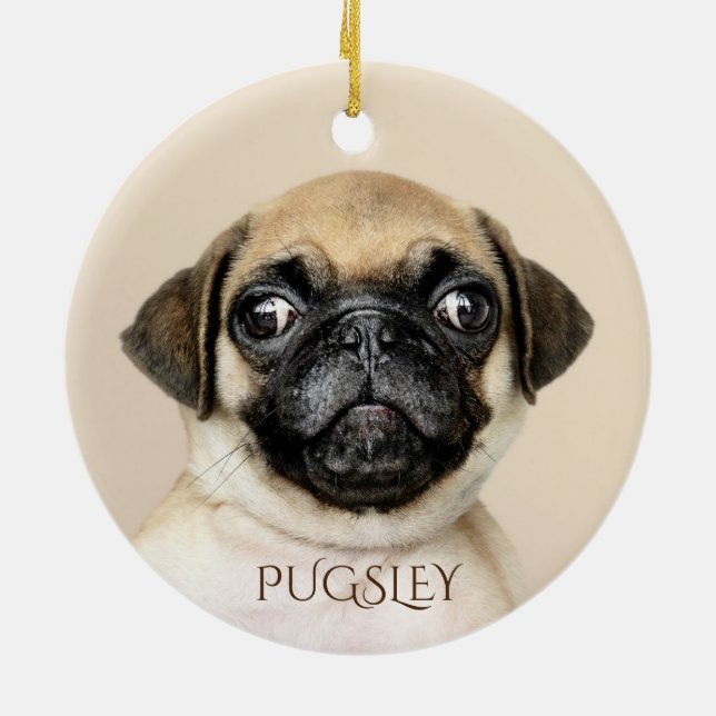 Personalized Dog Photo Christmas Tree Ceramic Tree Decoration (Back)