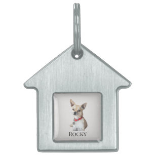 Personalized Dog Photo   Custom Pet Name  ID Tag