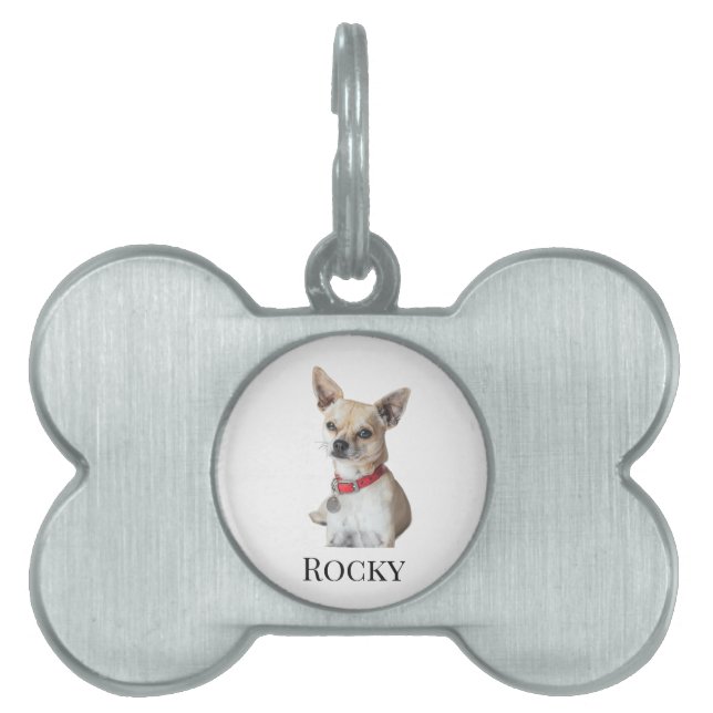 Personalized Dog Photo | Custom Pet Name  ID Tag (Front)