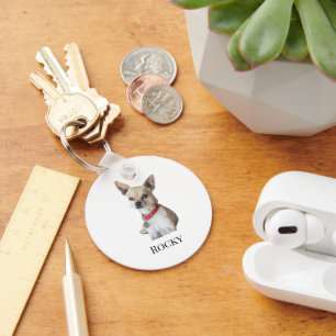 Personalized Dog Photo   Custom Pet Name  Key Ring