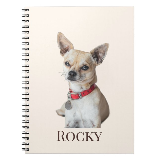 Personalized Dog Photo | Custom Pet Name  Notebook (Front)