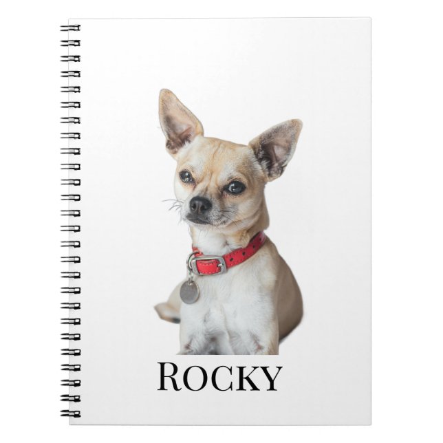 Personalized Dog Photo | Custom Pet Name  Notebook (Front)