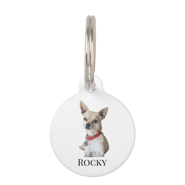 Personalized Dog Photo | Custom Pet Name  Tag (Front)