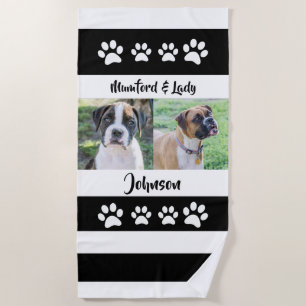 Personalized Dog Photo, Family Beach Towel
