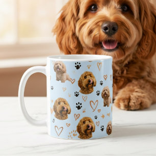 Personalized Dog Photo Light Blue Custom Pet Coffee Mug