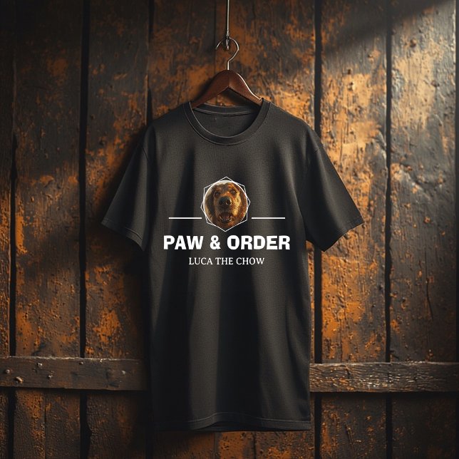 Personalized DOG Photo & Name Modern Typography T- T-Shirt (Creator Uploaded)