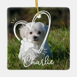 Personalized Dog Photo Pawfect Family Keepsake Ceramic Ornament