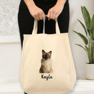 Personalized dog photo tote bag, personalized cat bag