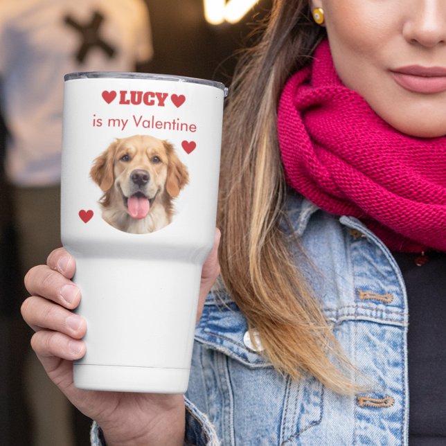 Personalized Dog Photo Valentine’s Day Travel Mug (Creator Uploaded)