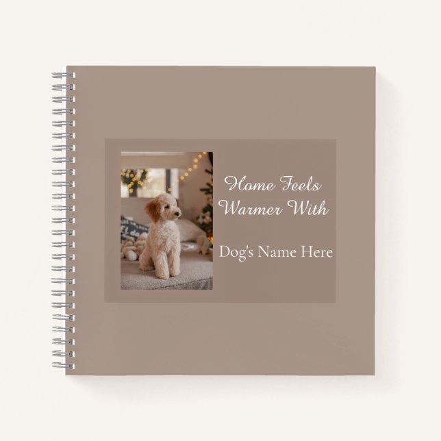 Personalized Dog’s Name, Custom Dog Lover Gift Notebook (Front)
