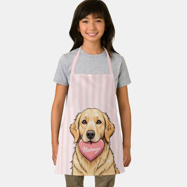Personalized Dog with Pink Heart Apron (Insitu)