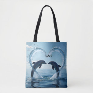 Personalized Dolphin Love Tote Bag
