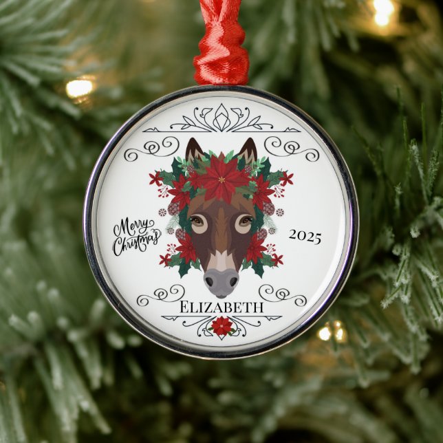 Personalized Donkey Christmas Ornament Keepsake (Tree)