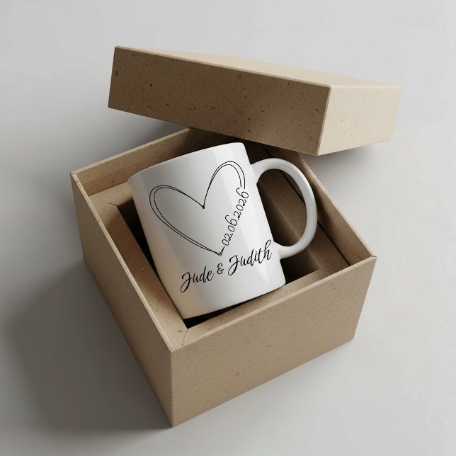 Personalized doodle heart wedding  coffee mug (Creator Uploaded)