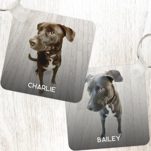 Personalized Double Sided Pet Dog Two Photo Key Ring