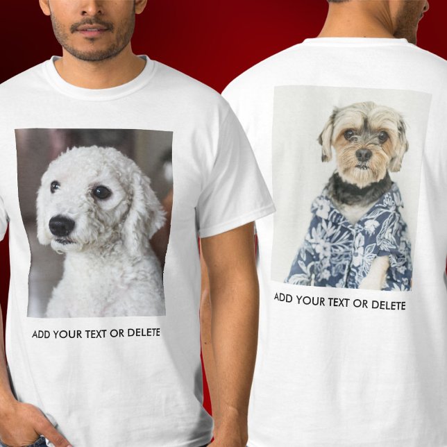 Personalized Double Sided Photo Text White T-Shirt (Creator Uploaded)