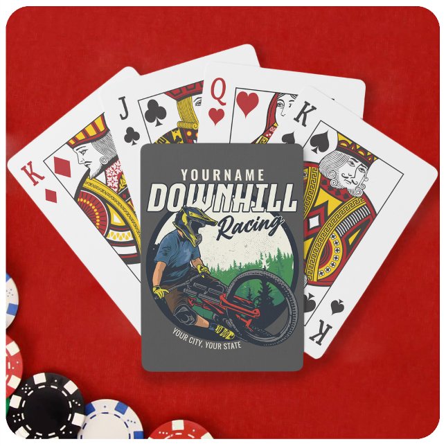 Personalized Downhill Racing Mountain Bike Trail  Playing Cards (Creator Uploaded)