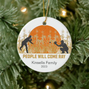 Personalized Dream Fields Baseball Christmas Ceramic Tree Decoration