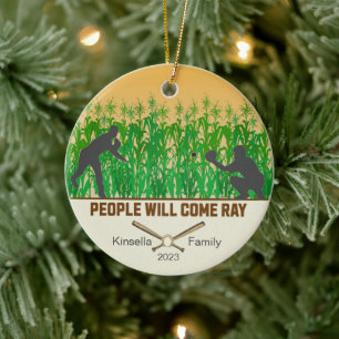 Personalized Dream Fields Baseball Christmas Ceramic Tree Decoration