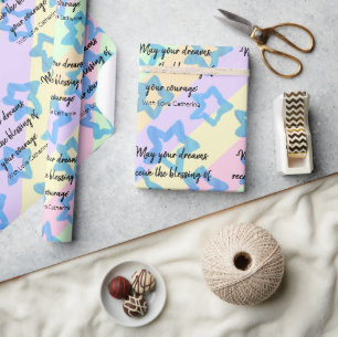 Personalized Dream with Courage Star Rainbow Wrapping Paper