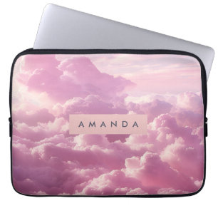 Personalized Dreamy Pastel Pink Cloud  Laptop Sleeve