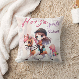 Personalized Dressage Rider Horse Girl  Cushion