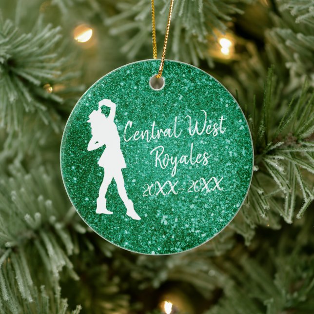 Personalized Drill Team | Green and White Ceramic Tree Decoration (Tree)