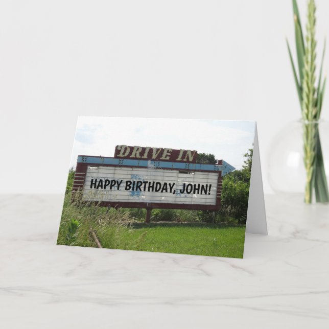 PERSONALIZED DRIVE IN MOVIE BIRTHDAY CARDS (Front)