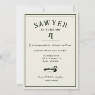 Personalized Duck Birthday Invitation
