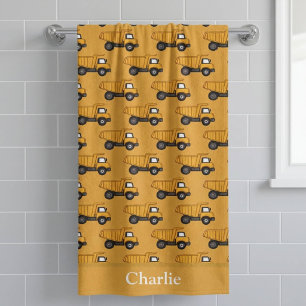 Personalized Dump Truck Kids Bath Towel
