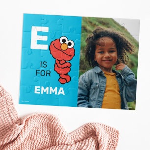 Personalized E is for Elmo Photo Jigsaw Puzzle