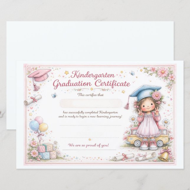Personalized Early Learning Graduation Certificate (Front/Back)