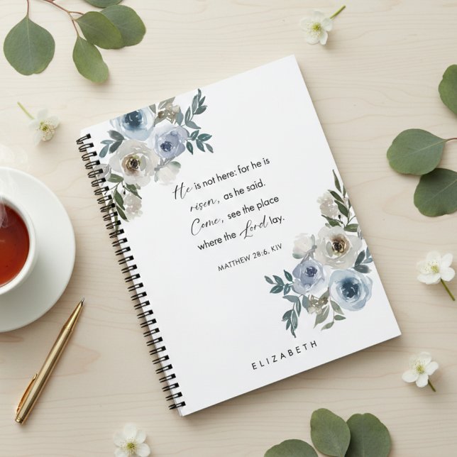 Personalized Easter Bible Verse Floral Christian Notebook (Creator Uploaded)