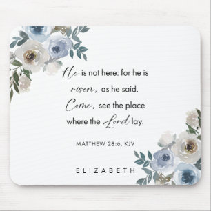 Personalized Easter Bible Verse Matthew 28:6 Mouse Pad