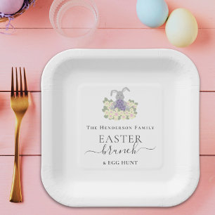 Personalized Easter Brunch and Egg Hunt Paper Plate
