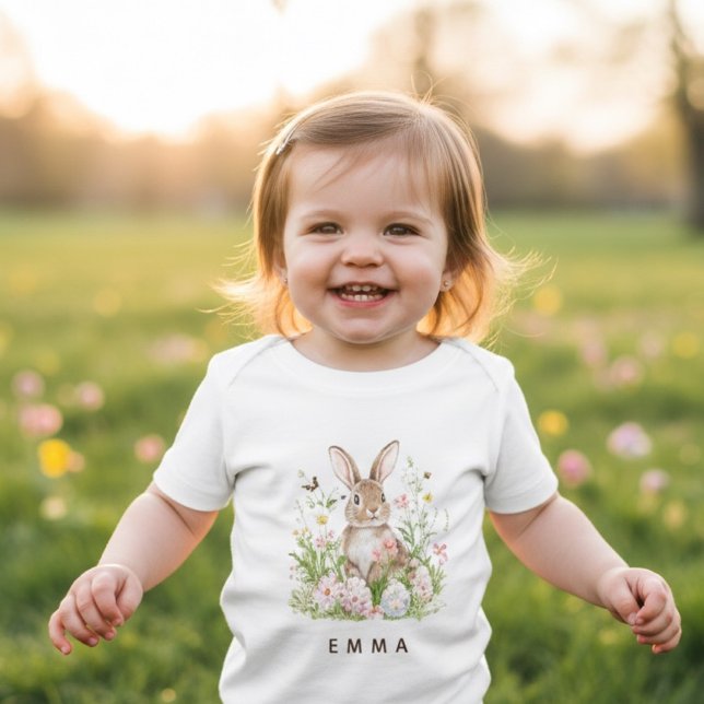Personalized Easter Bunny Baby Custom Name T-Shirt (Creator Uploaded)