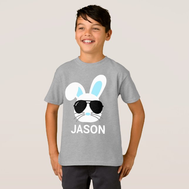 Personalized Easter Bunny Boys Basic T-Shirt (Front Full)