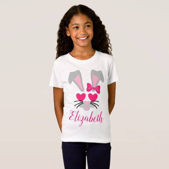 Personalized Easter Bunny Girls T-Shirt (Front Full)