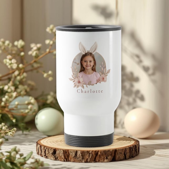 Personalized Easter Bunny Photo Travel Mug (Creator Uploaded)