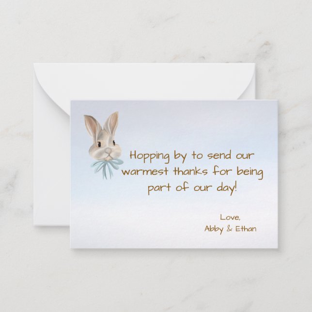 Personalized Easter Bunny Thank You Card (Front)