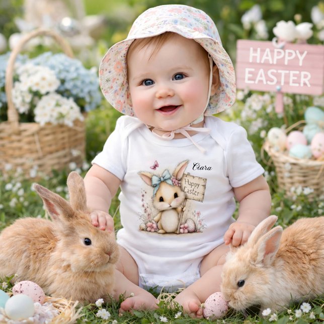 Personalized Easter Chick Illustration Baby Bodysuit (Creator Uploaded)