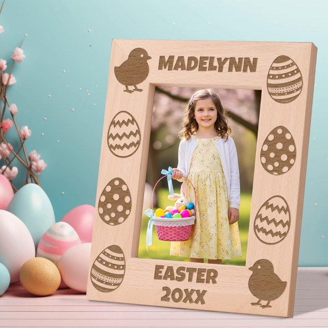 Personalized Easter Eggs & Baby Chicks Etched Frames (Creator Uploaded)