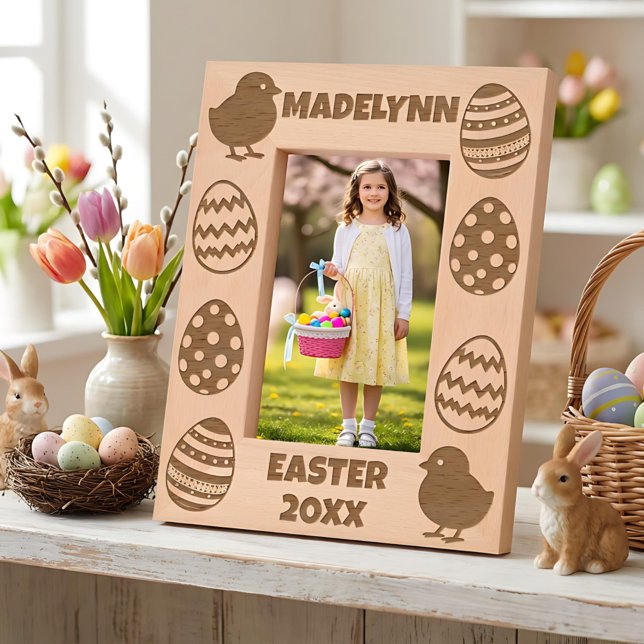 Personalized Easter Eggs & Baby Chicks Etched Frames (Creator Uploaded)