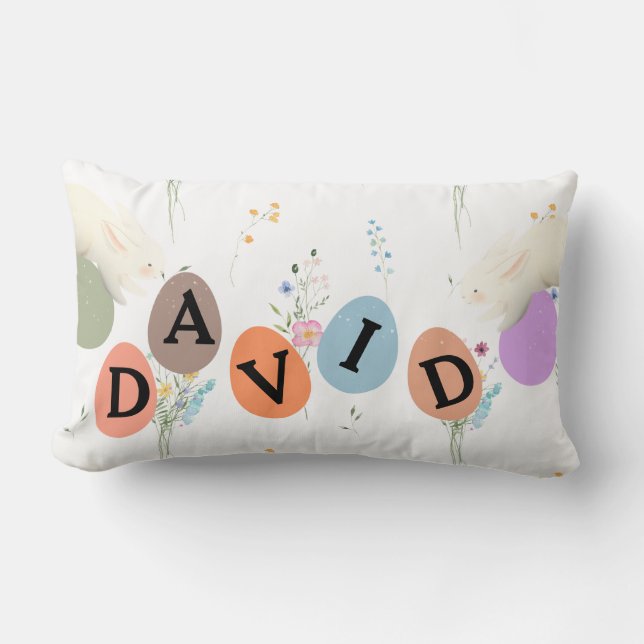 Personalized Easter Eggs  Lumbar Cushion (Front)