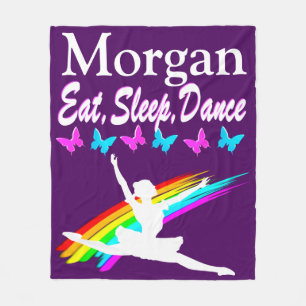PERSONALIZED EAT, SLEEP, DANCE FLEECE BLANKET