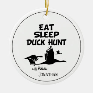 Personalized Eat, Sleep, Duck Hunt Ceramic Tree Decoration
